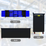 Chery Industrial 10’ Rolling Storage Workbench with 15 Drawers and Wheels