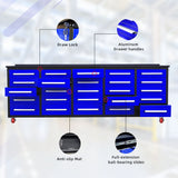 Chery Industrial 10’ Rolling Storage Workbench with 25 Drawers and Wheels