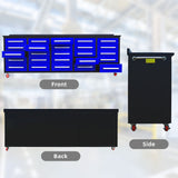 Chery Industrial 10’ Rolling Storage Workbench with 25 Drawers and Wheels