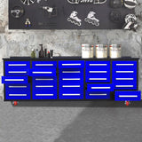 Chery Industrial 10ft 25-Drawer Storage Workbench with Wheels
