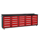 Chery Industrial 10ft 25-Drawer Storage Workbench with Wheels