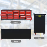 Chery Industrial 10ft 25-Drawer Storage Workbench with Wheels