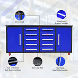 Chery Industrial 7ft 10-drawer Storage Workbench with Wheels