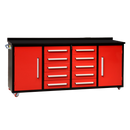 Chery Industrial 7ft 10-drawer Storage Workbench with Wheels
