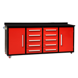 Chery Industrial 7ft 10-drawer Storage Workbench with Wheels