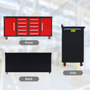 Chery Industrial 7ft 10-drawer Storage Workbench with Wheels