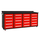 Chery Industrial 7ft 20-Drawer Storage Workbench with Wheels
