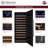 Allavino 63″ Wide Vite II Tru-Vino 610 Bottle Dual Zone Solid Black Door Side-by-Side Wine Refrigerator