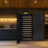 Allavino 63″ Wide Vite II Tru-Vino 610 Bottle Dual Zone Solid Black Door Side-by-Side Wine Refrigerator