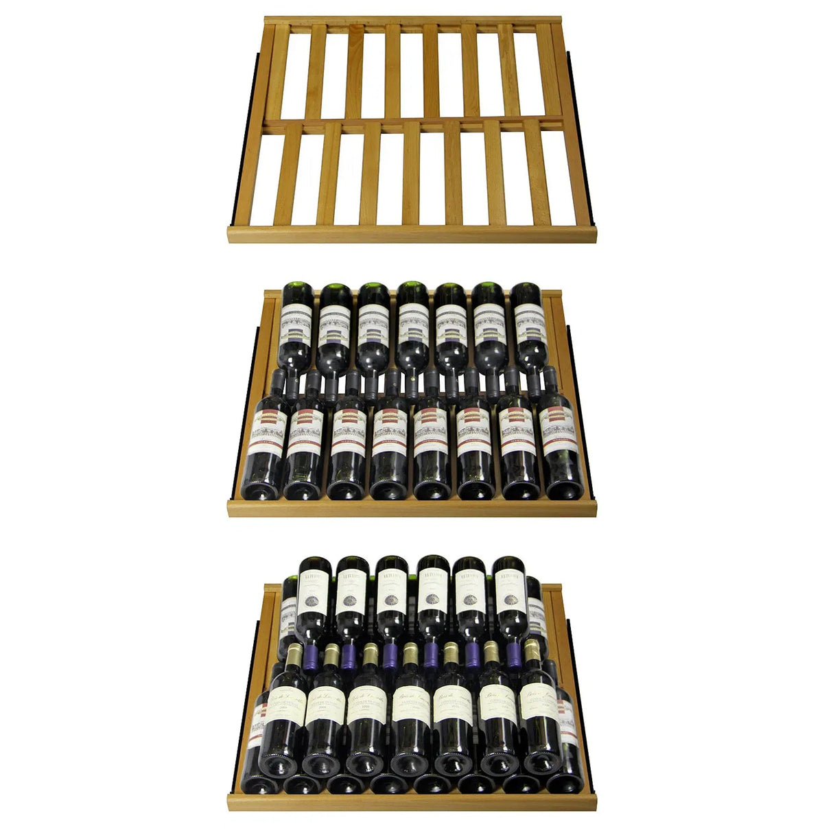 Allavino 63″ Wide Vite II Tru-Vino 610 Bottle Dual Zone Solid Black Door Side-by-Side Wine Refrigerator