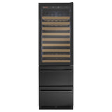 Allavino 76.5″ Tall Black Wine Refrigerator with Two Refrigerated Drawers Dual Zone Wine Cooler AO YHWR7724D-B