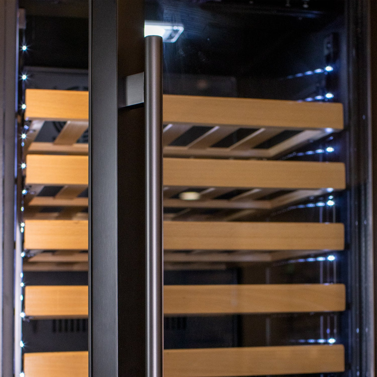 Allavino 76.5″ Tall Black Wine Refrigerator with Two Refrigerated Drawers Dual Zone Wine Cooler AO YHWR7724D-B