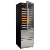 Allavino 76.5" Tall Stainless Steel Wine Refrigerator with Two Refrigerated Drawers AO YHWR7724D-S