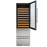 Allavino 76.5" Tall Stainless Steel Wine Refrigerator with Two Refrigerated Drawers AO YHWR7724D-S