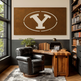 The Oval Y - Metal Wall Art - Landscape Umber