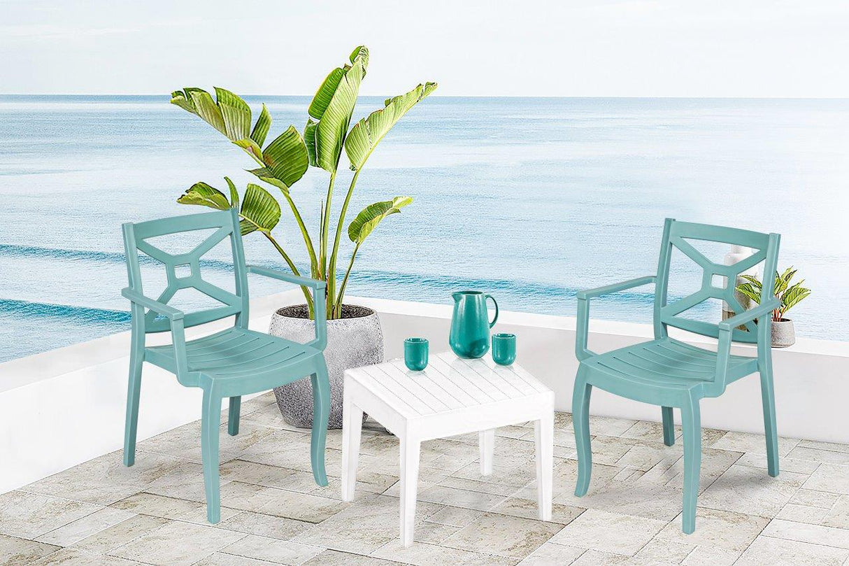 Rainbow Outdoor Zeus Set of 2 Stackable Armchair-Teal