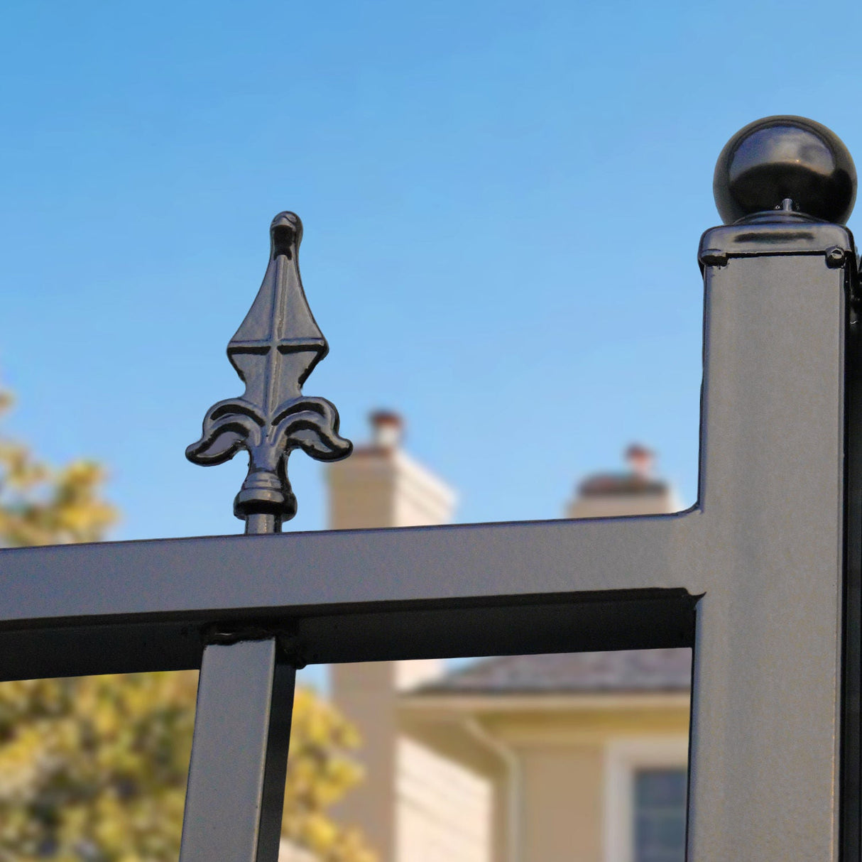 Chery Industrial 16x8 ft Dual Swing Driveway Gate with Star Pattern