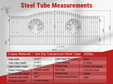 20FT Double Swing Steel Driveway Gate with Tree of Life Design