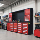 Chery Industrial 10ft Workbench Cabinet (40 Drawers, 2 Cabinets & 1 Pegboard)