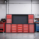 Chery Industrial 10ft Workbench Cabinet (40 Drawers, 2 Cabinets & 1 Pegboard)