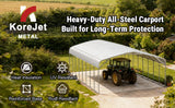 40FT × 20FT Metal Carport Garage Weatherproof Steel Vehicle Shelter