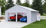 33FT × 25FT Metal Garage Barn Reinforced Steel Structure with Dual Doors
