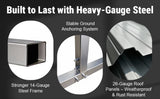 40FT × 20FT Metal Carport Garage Weatherproof Steel Vehicle Shelter