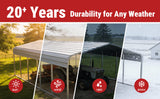 40FT × 20FT Metal Carport Garage Weatherproof Steel Vehicle Shelter