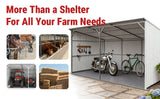20FT × 12FT Livestock Metal Shed Heavy‑Duty Steel Shelter with Skid Base K1912