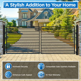Chery Industrial 18'x6' Steel Dual Swing Driveway Gate - MILAN Style