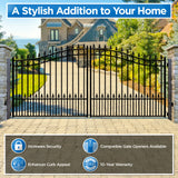 Chery Industrial 18’ x 6’ Steel Dual Swing Driveway Gate Prague‑Style