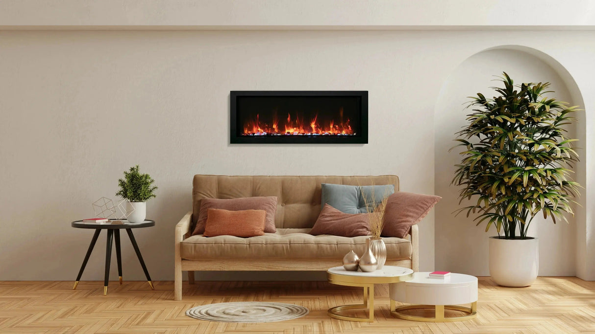 Amantii Panorama BI Slim Indoor/Outdoor Electric Fireplace BI-40-SLIM-OD-LUMINA