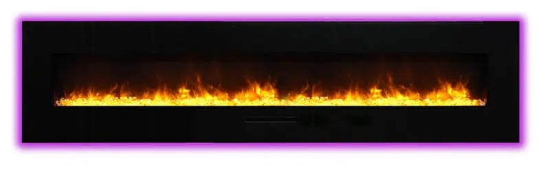 Amantii WM-FM-88-10023-BG 88" Wall/Flush Mount Electric Fireplace Glass Surround