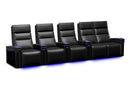 Valencia Monza Leather Home Theater Seating With Carbon Fiber Panel