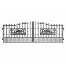 Chery Industrial 20x7 ft Steel Dual Swing Driveway Gate with Rectangular Deer Pattern