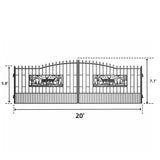Chery Industrial 20’ Dual Swing Wrought Iron Gate Rectangular Deer Driveway Gate