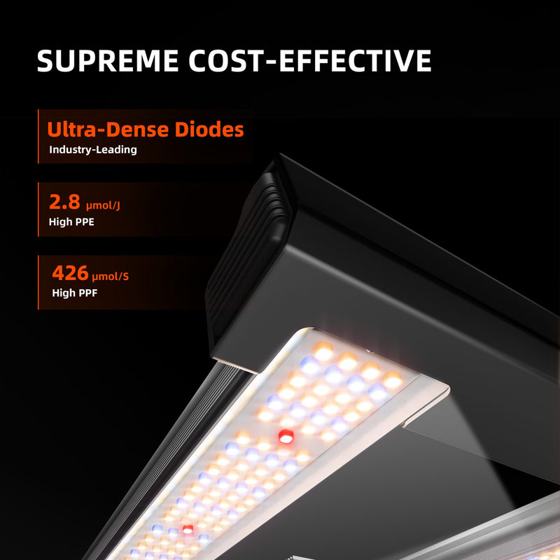 Spider Farmer G1500 150 Watt Dimmable Cost effective Full Spectrum High Yield LED Grow Light for 2X2 / 3X3