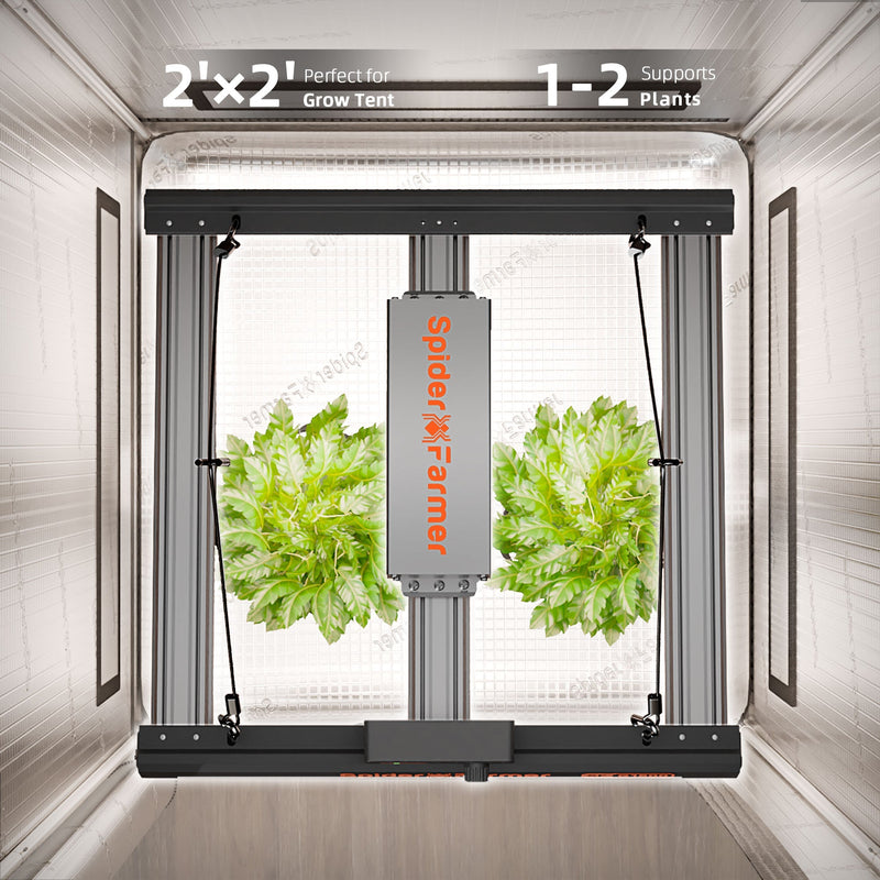 Spider Farmer G1500 150 Watt Dimmable Cost effective Full Spectrum High Yield LED Grow Light for 2X2 / 3X3