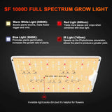 Spider Farmer SF1000D 100 Watt Full Spectrum LED Grow Light Samsung Diodes For 2×2′