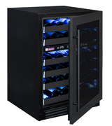 Allavino Reserva Series 50 Bottle Dual Zone Undercounter Wine Cooler Refrigerator with Black Stainless Steel Door - Right Hinge