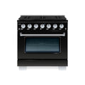 Hallman Bold Series 36" Dual Fuel Freestanding Range with Chrome Trim