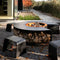 HearthArtSinn Volcano 14 Outdoor Stainless Gas Fireplace Steel Wood Fire Pit