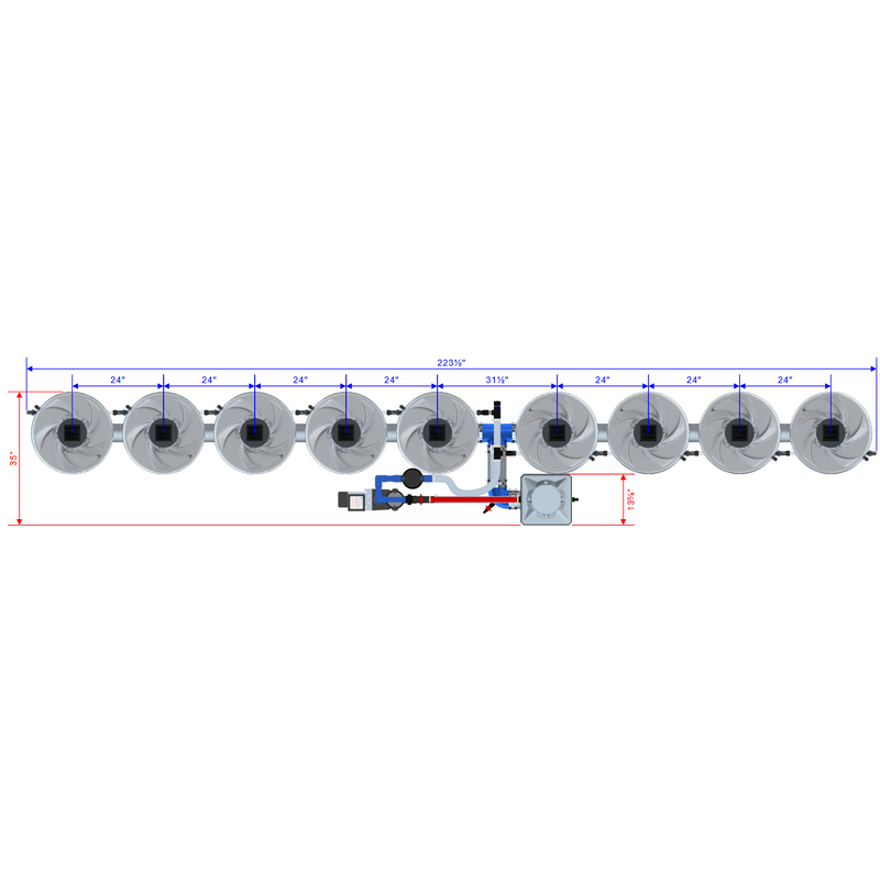 Alien Hydroponics V-SYSTEM 9 Pot 1 Row Kit