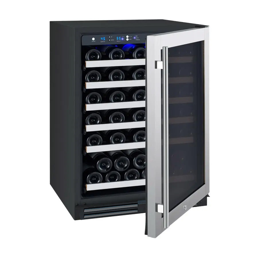 Allavino FlexCount Series 56 Bottle Single Zone Undercounter Wine Refrigerator with Stainless Steel Door Right Hinge VSWR56-1SR20