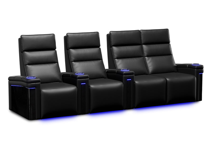 Valencia Monza Leather Home Theater Seating With Carbon Fiber Panel