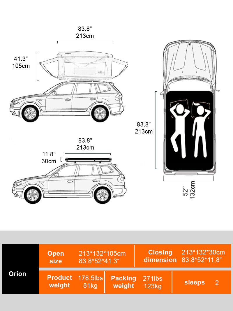 Naturnest Orion Car Roof Top Tent JF-H007