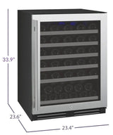Allavino FlexCount Series 56 Bottle Single Zone Undercounter Wine Refrigerator with Stainless Steel Door Right Hinge VSWR56-1SR20