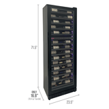 Allavino Reserva Series 67-Bottle 71″ Tall Dual Zone Right Hinge Black Shallow Wine Refrigerator Console