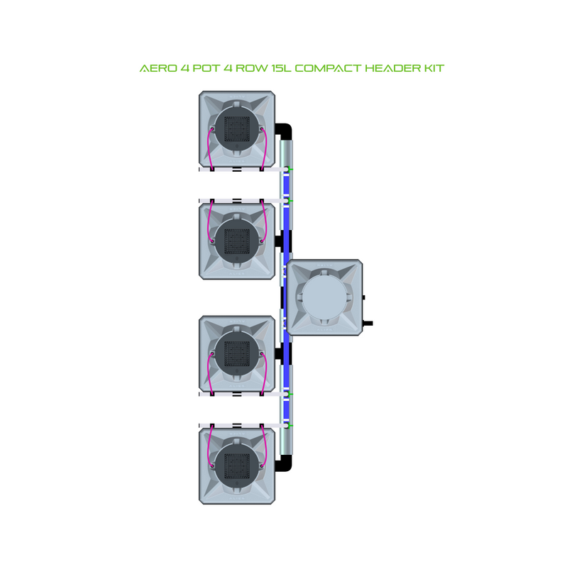 Alien Hydroponics AERO 4 Pot 4 Row Kit