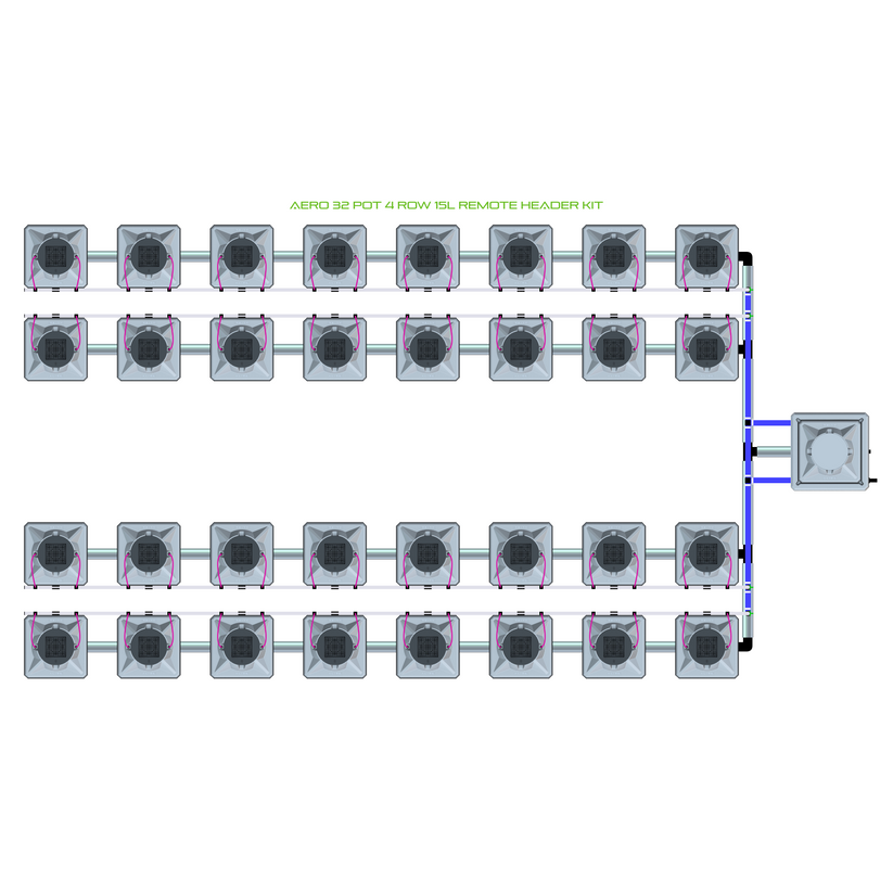 Alien Hydroponics AERO 32 Pot 4 Row Kit